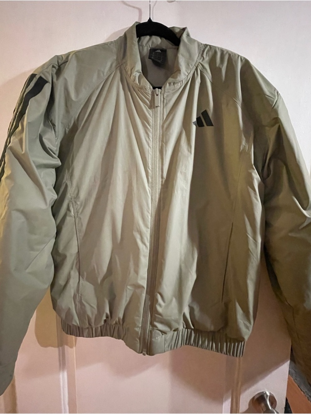 adidas Men's Light Olive Green Windbreaker Jacket